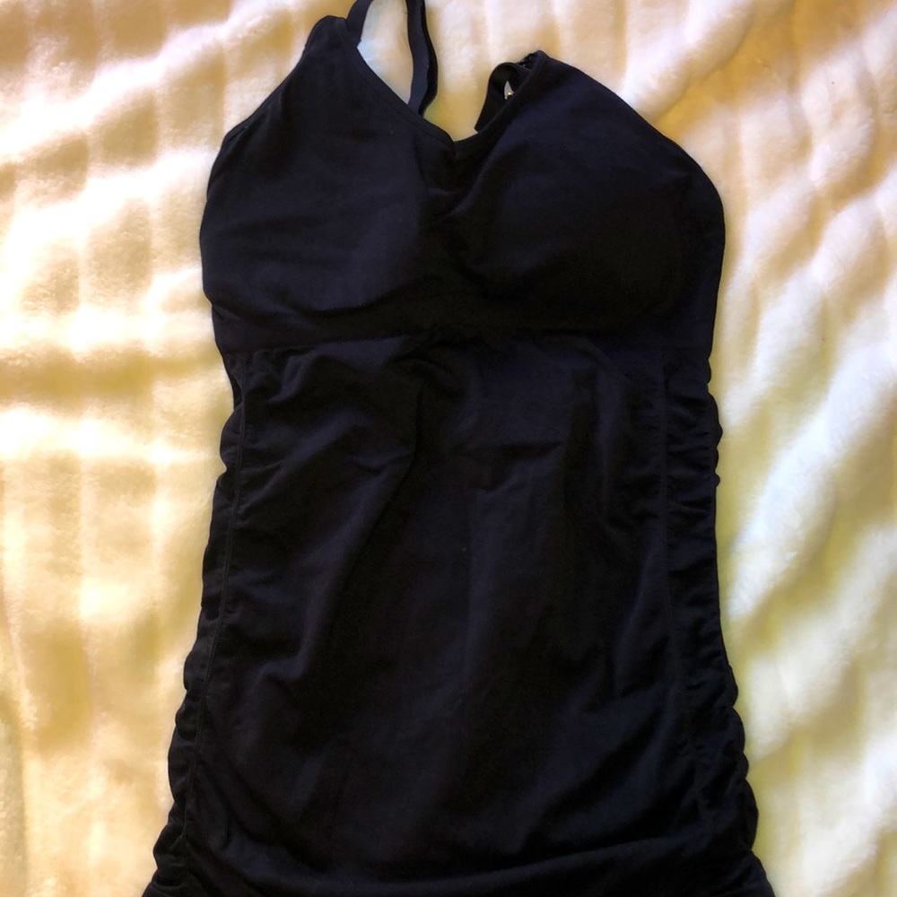Black spaghetti strap nursing cami